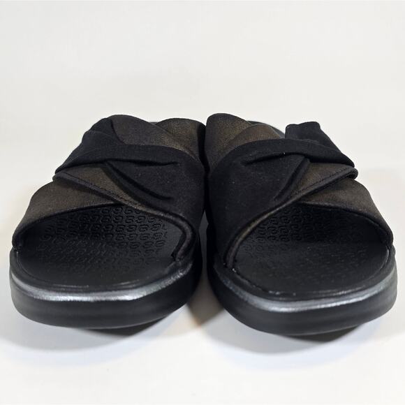 L BZees Women's Black Take a Bow Slide Sandal Size 7 Comfort Walking Lightweight - Picture 3 of 9